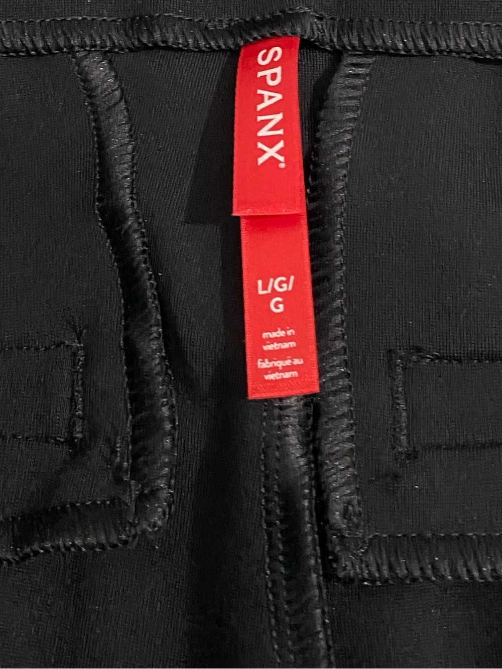 SPANX Black Ponte Slim Straight Pants Large Smooth Perfect Fit 20254R Like New - Picture 9 of 13